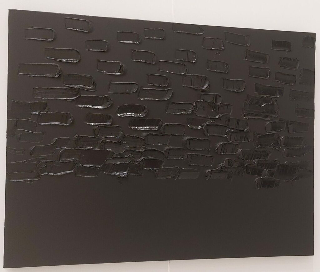 Dernière œuvre Outrenoir de Pierre Soulages - 15 mai 2022. Acrylique sur toile.